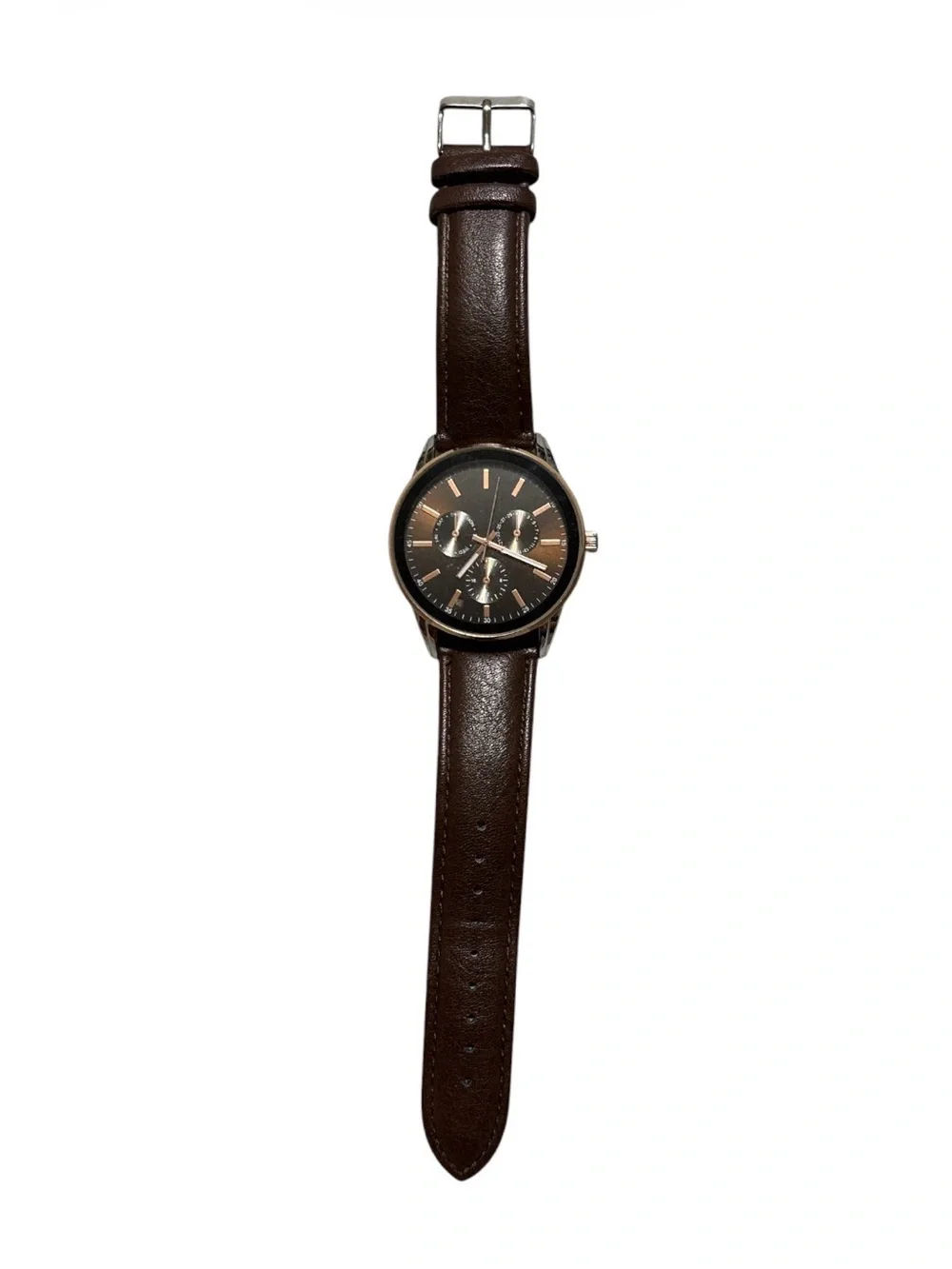 Classic Brown Vegan Leather Men's Wristwatch